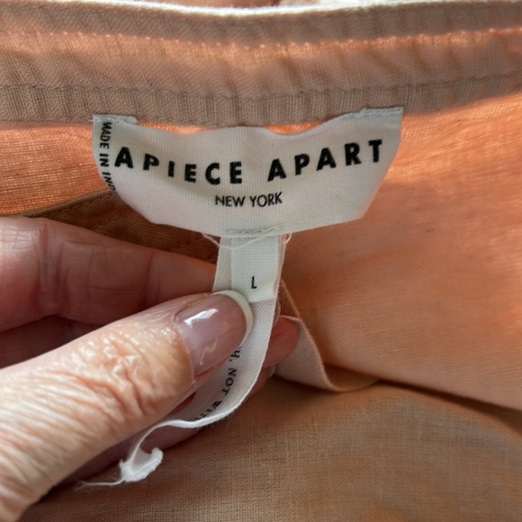 A Piece Apart Dress MAURINO DROP WAIST MINI Blush Pink Relaxed Fit Sz L - Picture 8 of 12